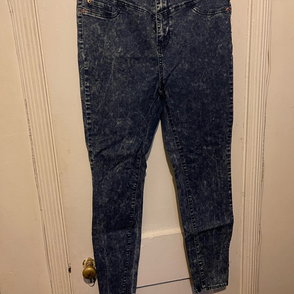 Forever 21 Blue Acid-Wash High-Rise Jeans